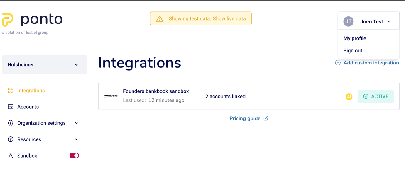FAQ: new feature bank connection